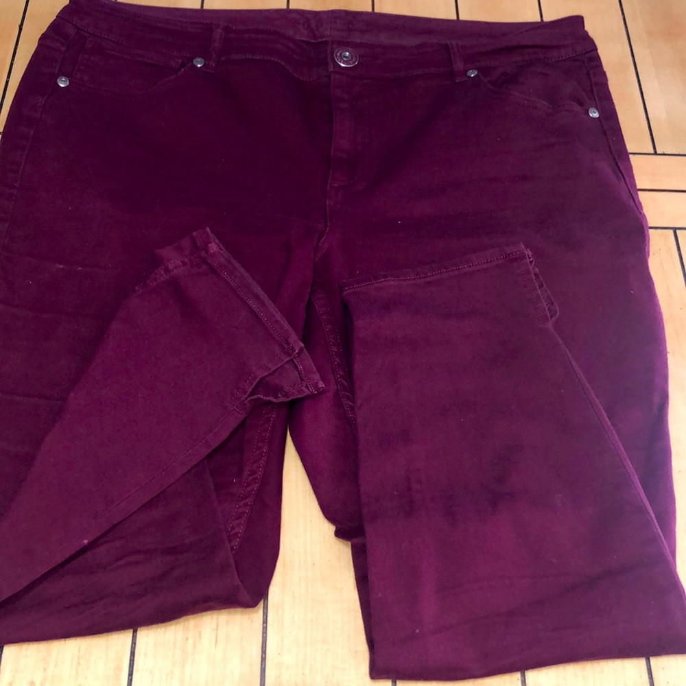 Maurice’s Plus Size Maroon Jeans, Size 18